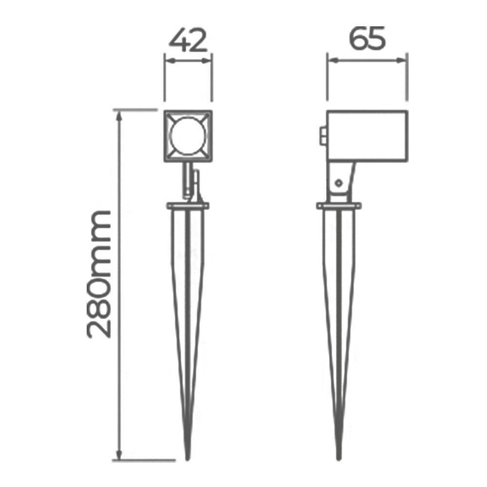 Espeto Para Jardim Stella Hide Recuado Led 5w Bivolt Preto 3000k - Luz Amarela - 5