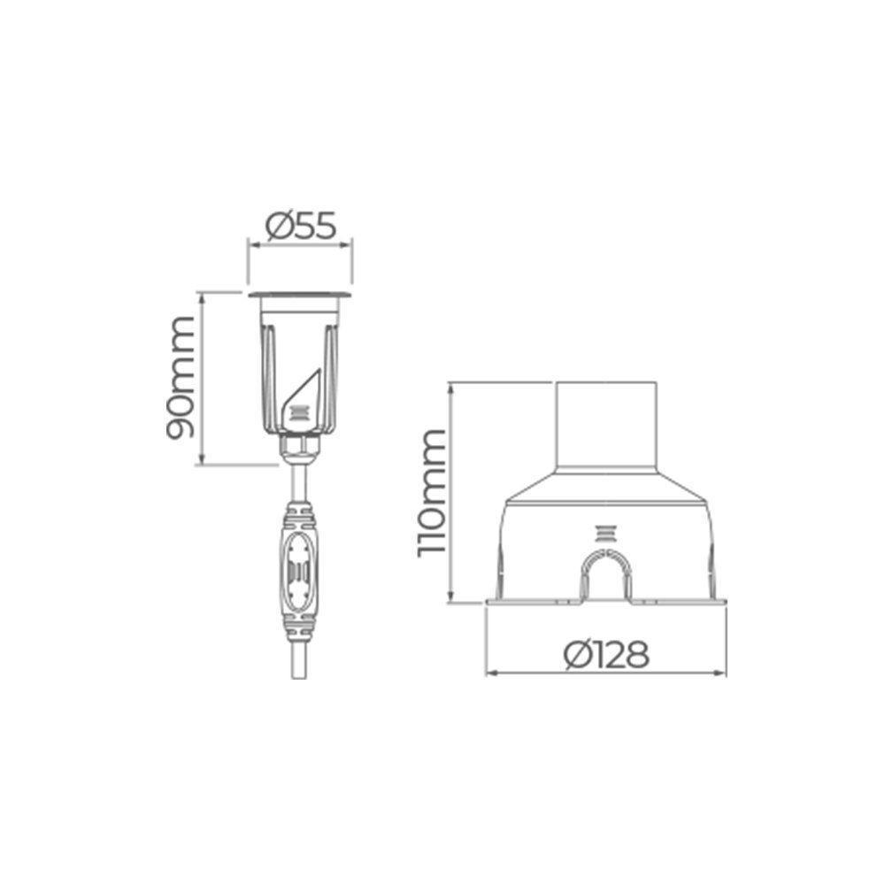 Embutido De Solo Led Stella S.ground 3w Com Caixa De Instalação Bivolt Preto 3000k Luz Amarela - 5
