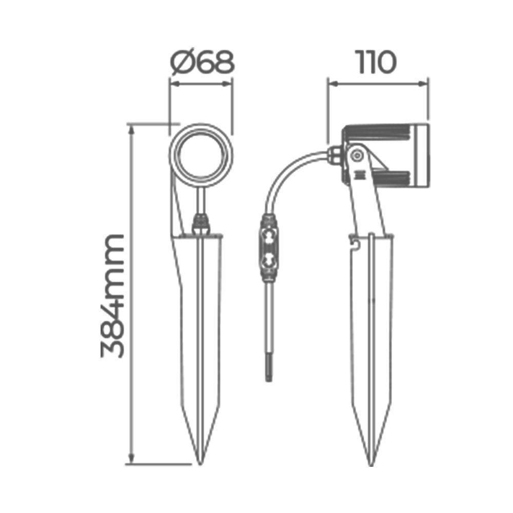 Espeto Para Jardim Stella S.ground Led 11,5w Bivolt Preto 3000k - Luz Amarela - 4
