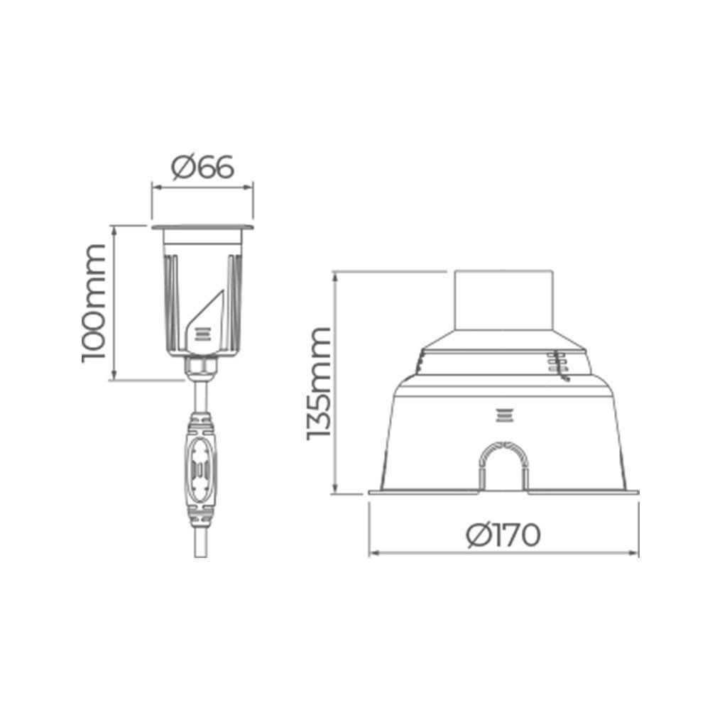 Embutido De Solo Led Stella S.ground 6,5w Com Caixa De Instalação Bivolt Preto 3000k Luz Amarela - 5