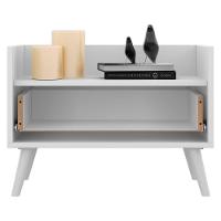 Mesa De Cabeceira 60Cm Retrô Multimóveis V3627 Branca Branco