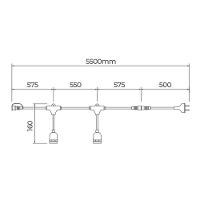 Cabo Porta-lâmpadas Hang Stella Para 8 Lâmpadas E27 5,5 Metros Bivolt - Preto - 8