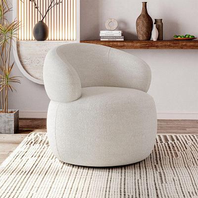 Poltrona Orgânica Eloah Giratória Bouclê Italiano Off White Conffort Casa