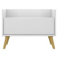 Mesa de Cabeceira 60 Cm com Pés Retrô Branca natural - 1