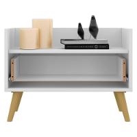 Mesa de Cabeceira 60 Cm com Pés Retrô Branca natural - 3