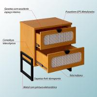 Mesa De Cabeceira Luxo Titanium Com Fino Acabamento 45cm - Nature - Preto - 3