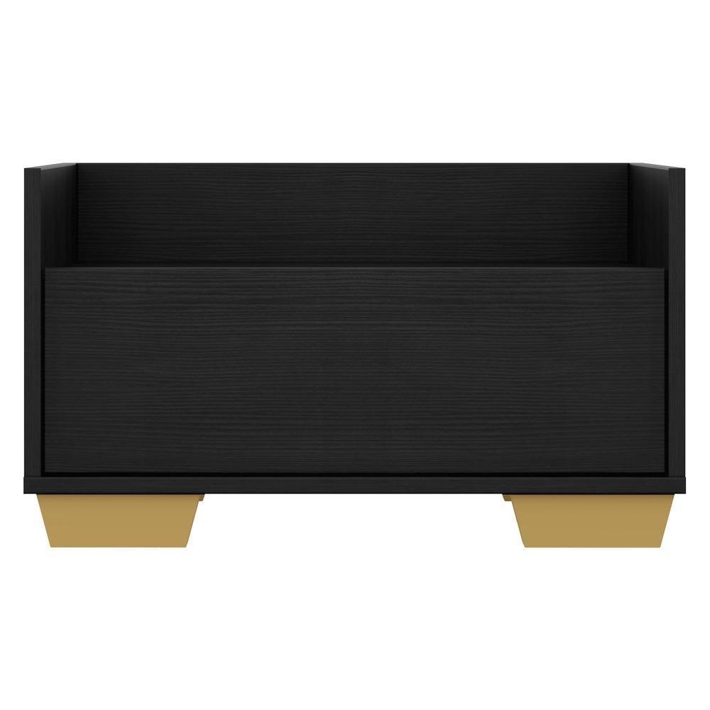 Mesa De Cabeceira 60Cm Multimóveis V3628 Preta/Natural Preto/Natural - 2