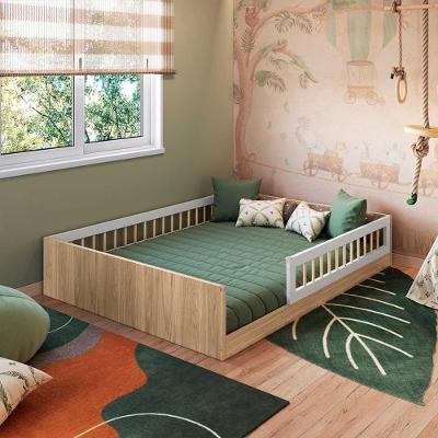 Cama Montessoriana Infantil Casal 145 X 194 Aveiro Oak Branco