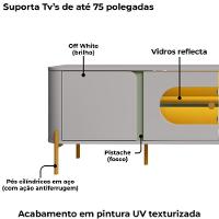 Rack Bancada Tv 75 Pol Organico 180 Cm Juquehy Off White Pistache Bechara Off White Pistache - 6