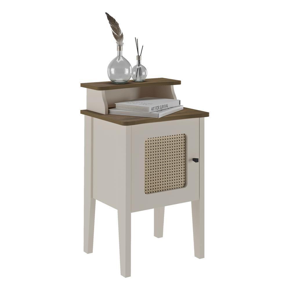 Mesa Lateral 43Cm Com 1 Porta Multimóveis Cr45125 Off White/Pinho Off White/Pinho - 5
