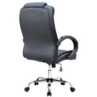 Cadeira Escritório Giratória Presidente Melbourne Fratini Revestida Em Pu Preto Base Cromada Rodízio - 5