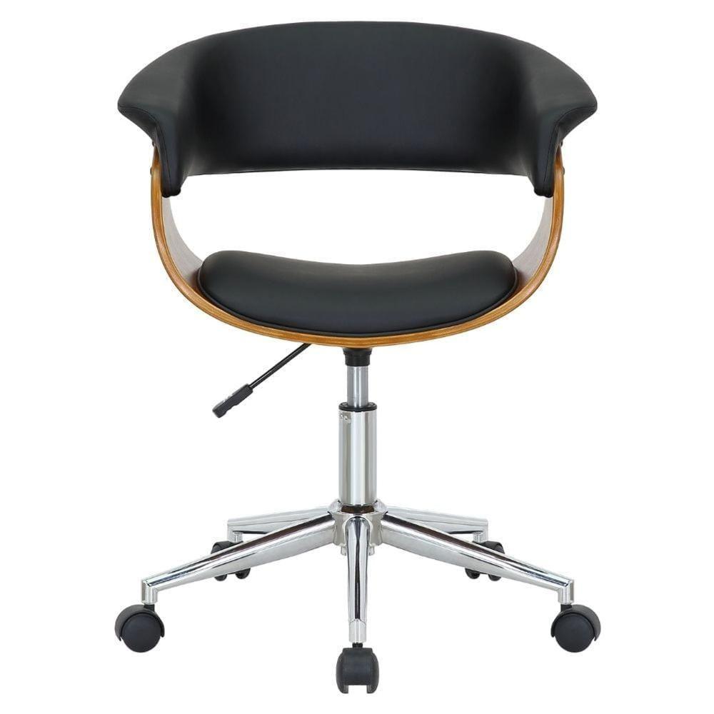 Cadeira Giratória Turim Nicole Fratini Madeira Multilaminada Revestida Pu Preto Base Rodízio - 2