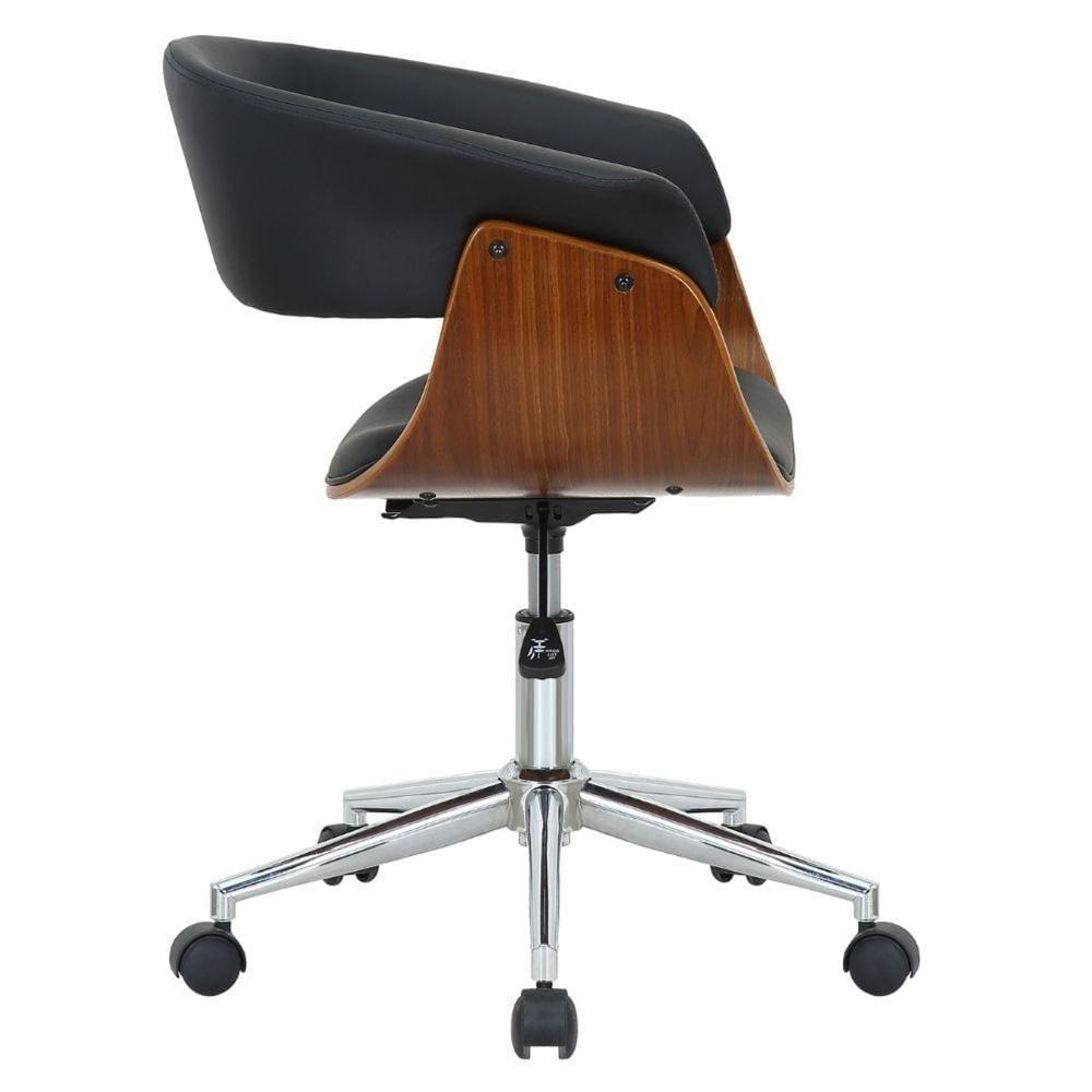 Cadeira Giratória Turim Nicole Fratini Madeira Multilaminada Revestida Pu Preto Base Rodízio - 3