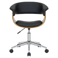 Cadeira Giratória Turim Nicole Fratini Madeira Multilaminada Revestida Pu Preto Base Rodízio - 2