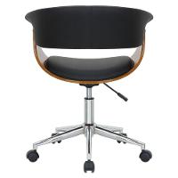Cadeira Giratória Turim Nicole Fratini Madeira Multilaminada Revestida Pu Preto Base Rodízio