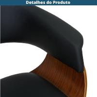 Cadeira Giratória Turim Nicole Fratini Madeira Multilaminada Revestida Pu Preto Base Rodízio - 5