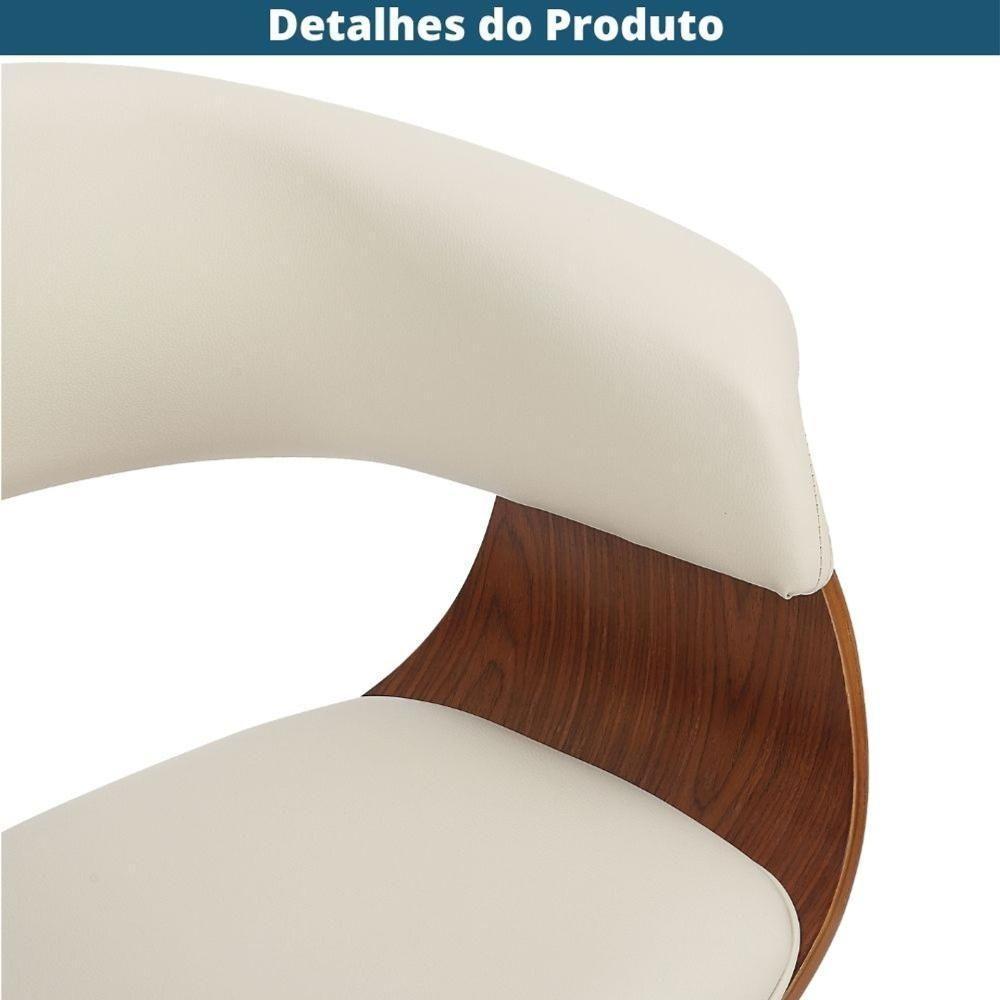Cadeira Giratória Turim Nicole Fratini Madeira Multilaminada Revestida Pu Nude Base Rodízio - 5