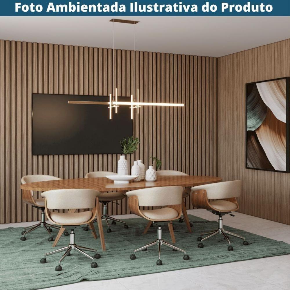 Cadeira Giratória Turim Nicole Fratini Madeira Multilaminada Revestida Pu Nude Base Rodízio - 7