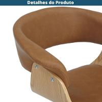 Cadeira Giratória Turim Nicole Fratini Madeira Multilaminada Revestida Pu Caramelo Base Rodízio - 5