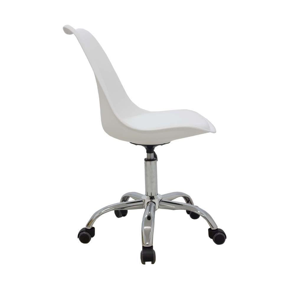 Kit 2 Cadeiras Office Luísa Rivatti Pp Branco Rodízio - 4