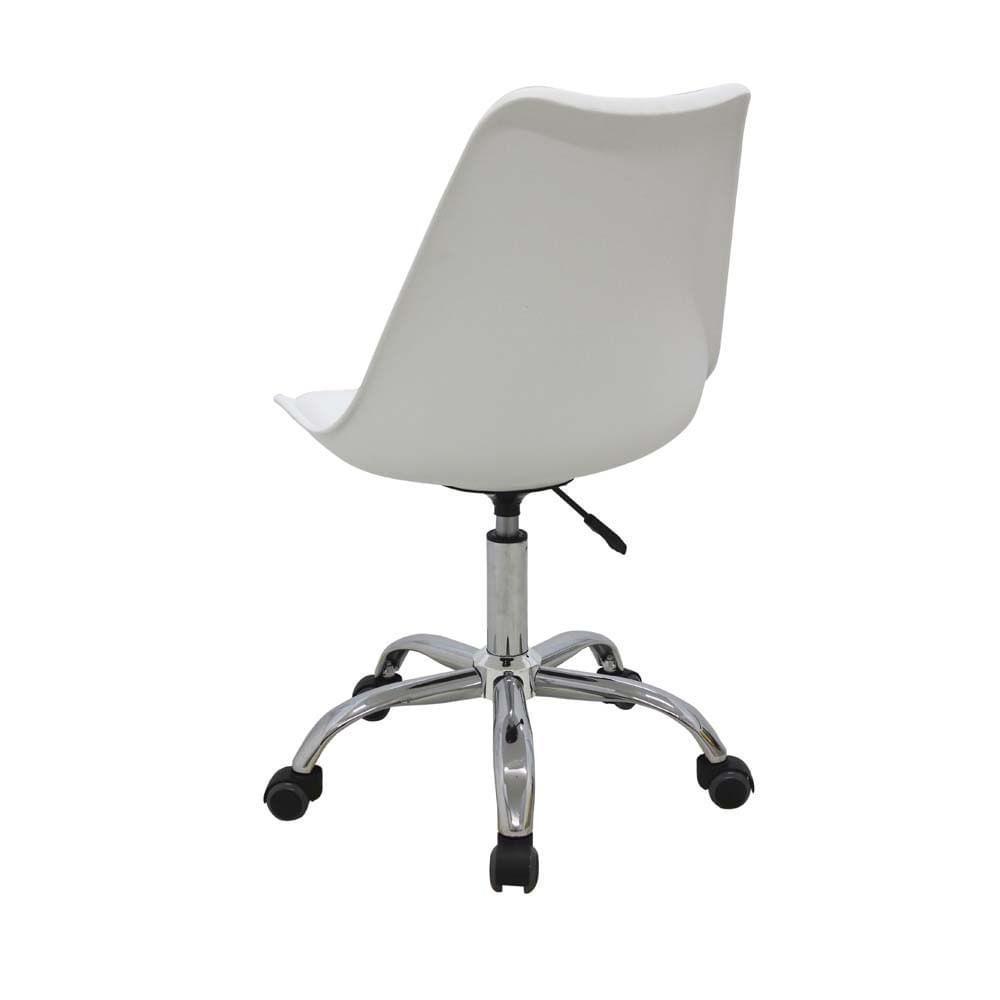 Kit 2 Cadeiras Office Luísa Rivatti Pp Branco Rodízio - 5