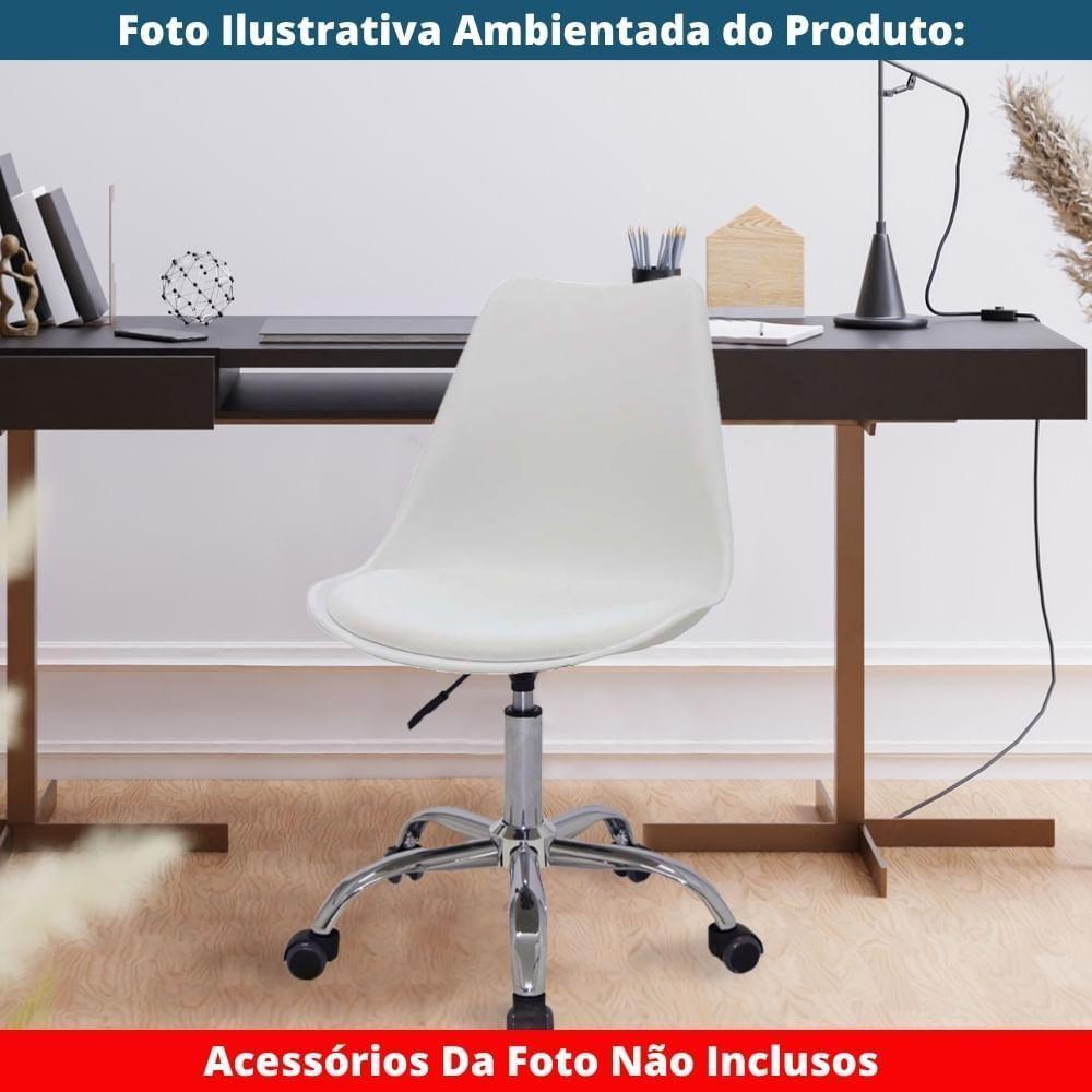Kit 2 Cadeiras Office Luísa Rivatti Pp Branco Rodízio - 6