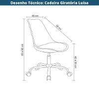 Kit 2 Cadeiras Office Luísa Rivatti Pp Branco Rodízio - 7