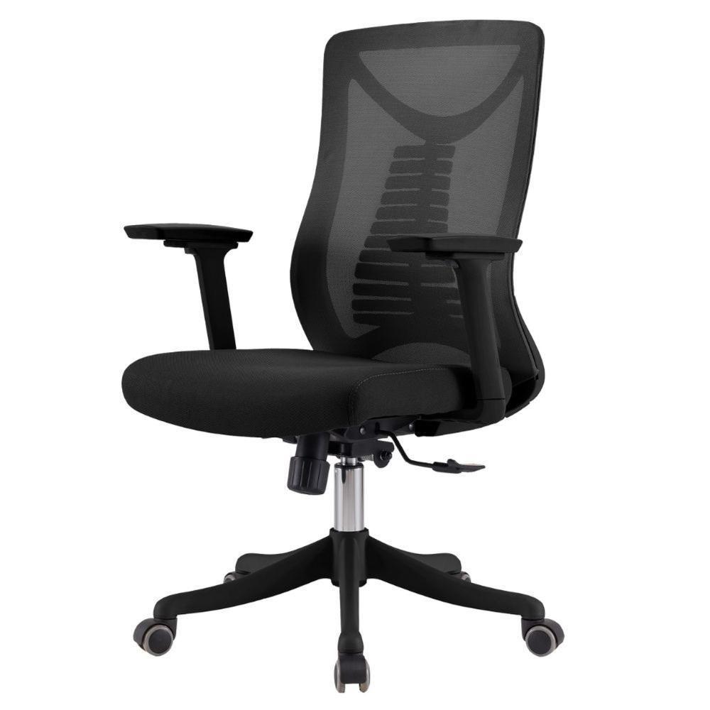 Cadeira Escritório Nr-17 Giratória Diretor Vancouver Fratini Tela Mesh Preta Base Rodízio Preto - 1