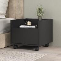Mesa De Cabeceira 40 Cm Com Rodízios Multimóveis Mp4042 Preta - 1