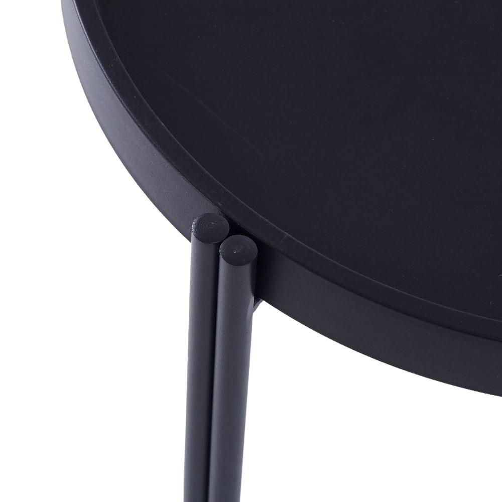 Mesa Apoio Redonda Enjoy Rivatti 50cm Pp Preto-aço Preto - 3