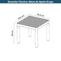Mesa Apoio Quadrada Drops Rivatti 45,5cm Pp Preto C-uv