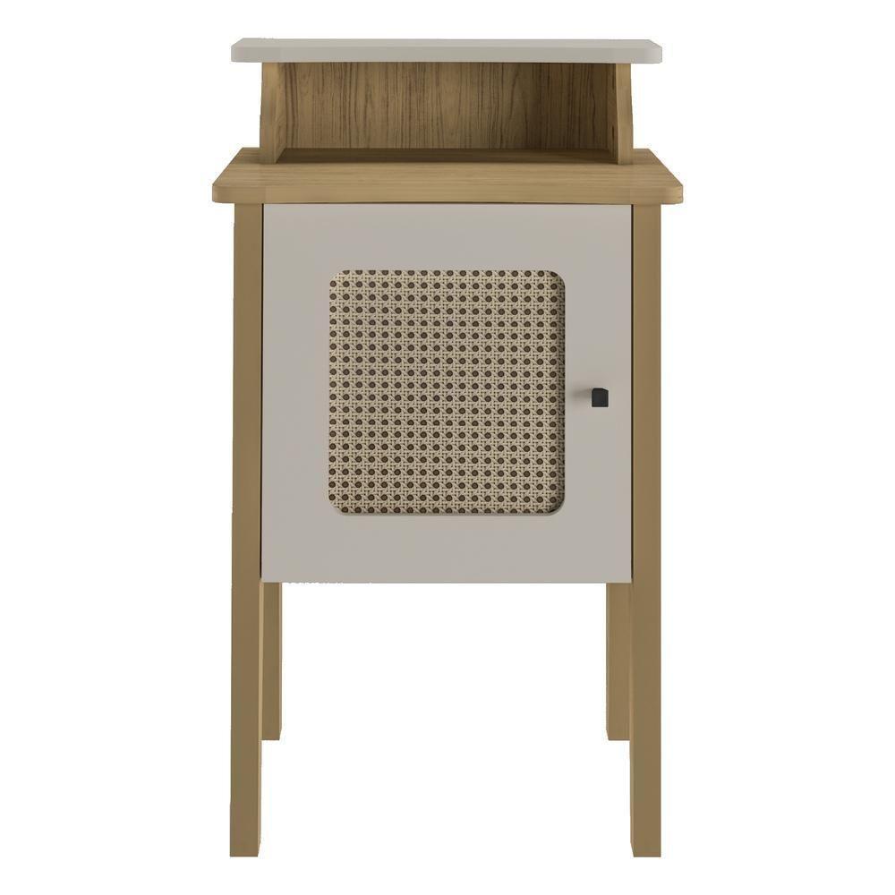 Mesa Lateral 43Cm Com 1 Porta Multimóveis Cr45125 Carvalho/Off White Carvalho/Off White - 2