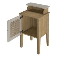 Mesa Lateral 43Cm Com 1 Porta Multimóveis Cr45125 Carvalho/Off White Carvalho/Off White - 3