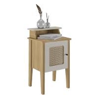 Mesa Lateral 43Cm Com 1 Porta Multimóveis Cr45125 Carvalho/Off White Carvalho/Off White - 5