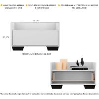 Mesa de Cabeceira 60 Cm com Pés Quadrados Branca preta - 2