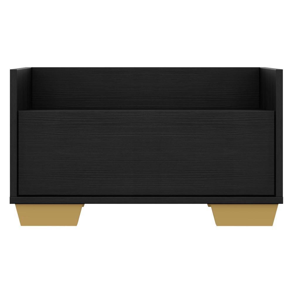 Mesa de Cabeceira 60 Cm com Pés Quadrados Preta natural - 1