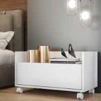 Mesa de Cabeceira 60 Cm com Rodízios Multimóveis Branca