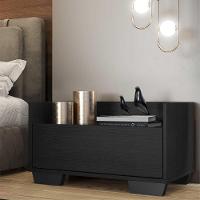 Mesa de Cabeceira 60cm com Pés Quadrados Multimóveis Preta