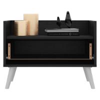 Mesa de Cabeceira 60cm com Pés Retrô Preta branca - 7