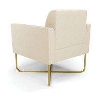 Poltrona Base X Industrial Dourado Marisa Linho Bege A19 D03 - DRossi - 6