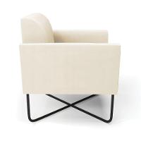 Kit 2 Poltronas Base X Industrial Preto Marisa Veludo Bege - 3