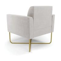 Kit 2 Poltronas Base X Industrial Dourado Marisa Veludo Cinza