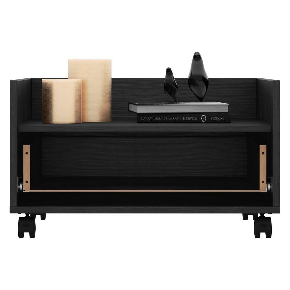 Mesa de Cabeceira 60 Cm com Rodízios Multimóveis Preta - 4