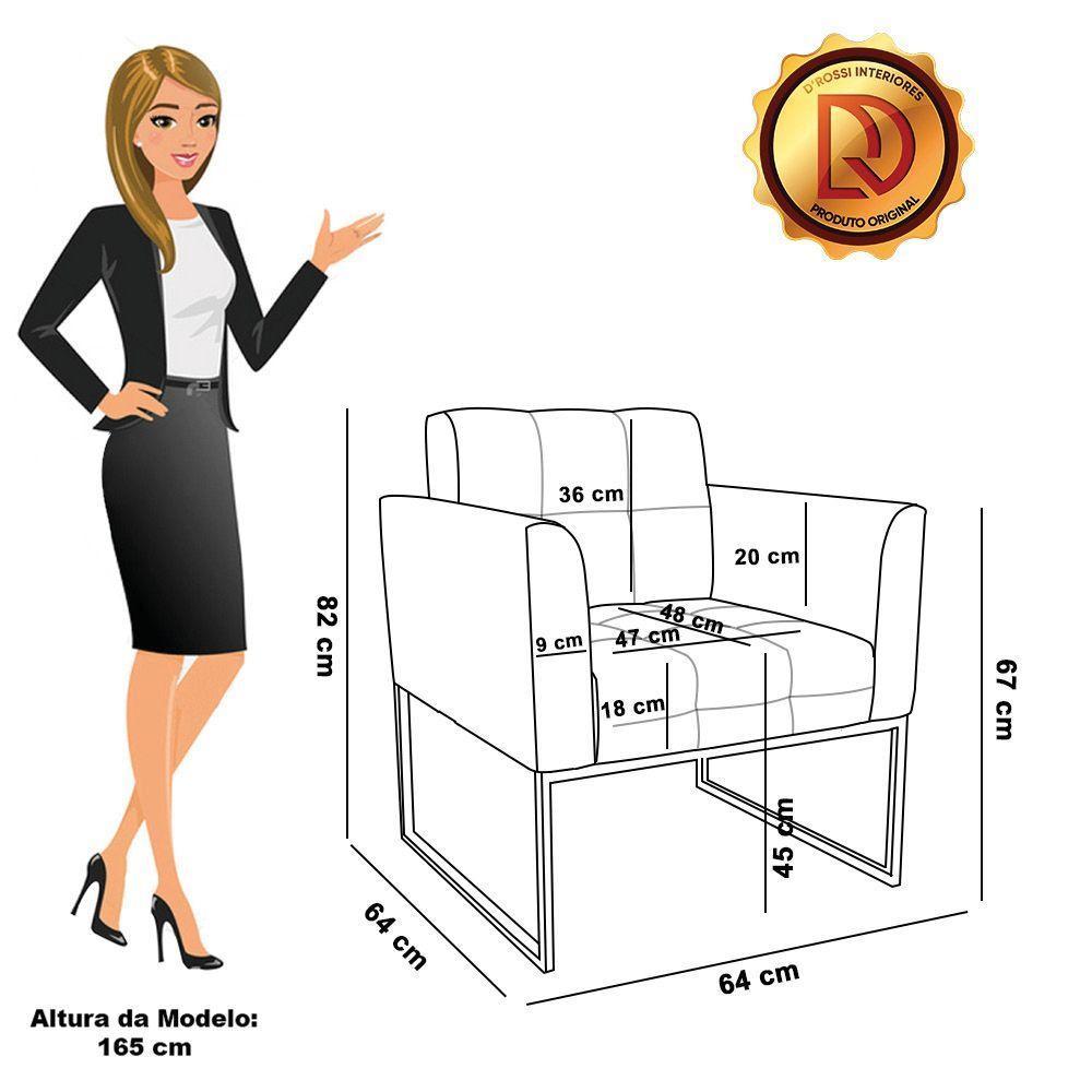 Namoradeira E 2 Poltronas Industrial Dourado Elisa Bouclê Terra D03 - DRossi - 6