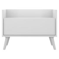 Mesa de Cabeceira 60 Cm com Pés Retrô Multimóveis Branca - 1