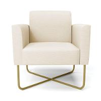 Poltrona Base X Industrial Dourado Marisa Linho D03 - DRossi A19 Bege - 7