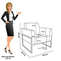 Poltrona Sala Estar Industrial Alta Dourado Kit 2 Marisa Bouclê Off White D03 - DRossi