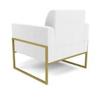 Poltrona Sala Estar Industrial Alta Dourado Kit 2 Marisa Bouclê Off White D03 - DRossi - 8