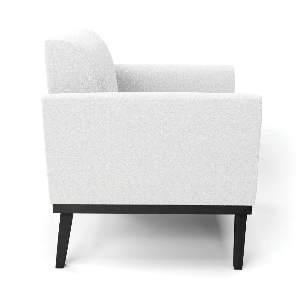 Poltrona Para Sala Base Madeira Preto Marisa Bouclê Off White D03 - DRossi - 6