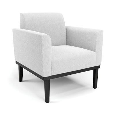 Poltrona Para Sala Base Madeira Preto Marisa Bouclê Off White D03 - DRossi